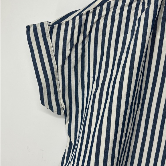 Madewell Blue White Striped Shirt women’s medium - Picture 4 of 7